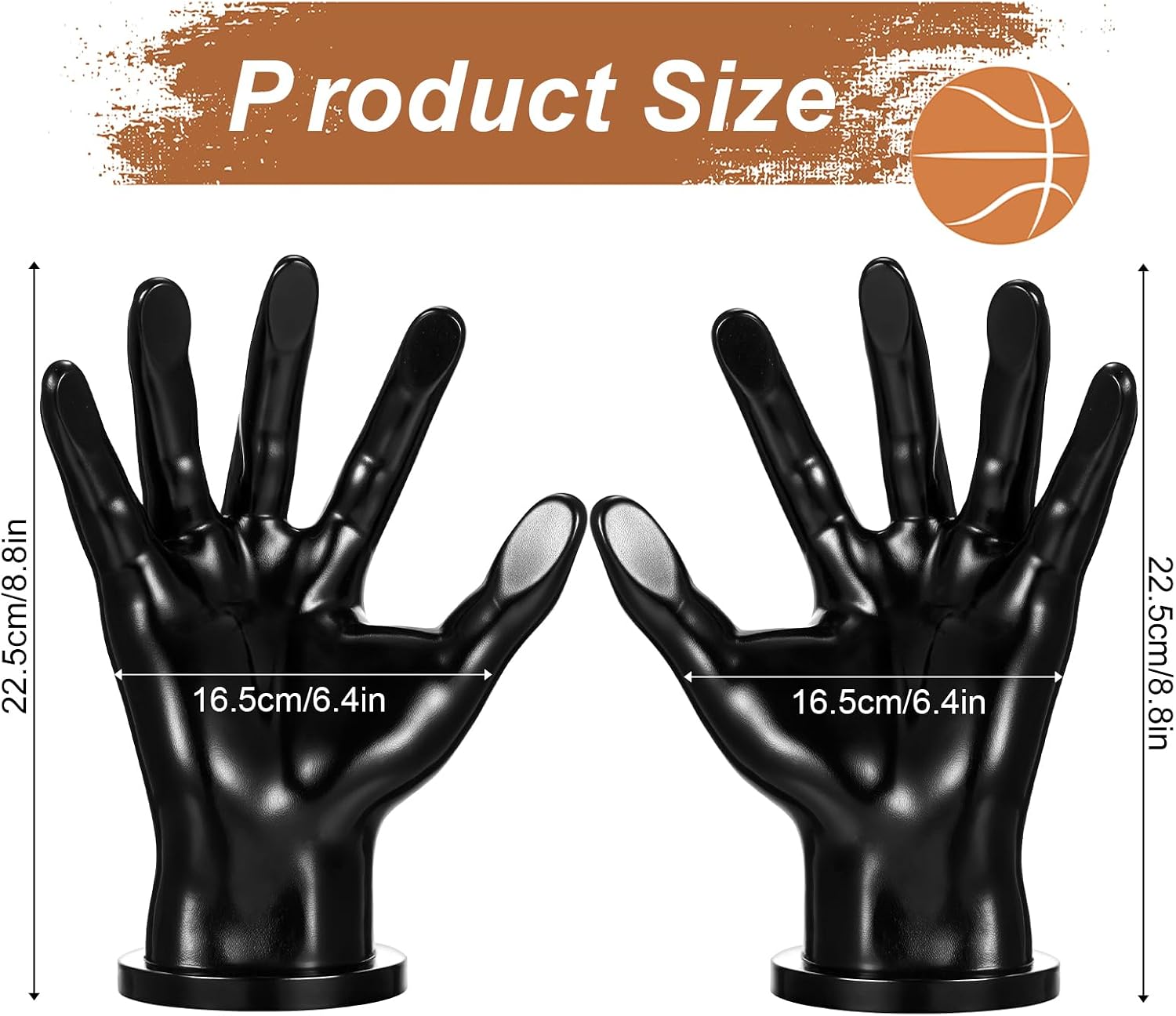 2 Pcs Basketball Holder Wall Mount Hand-Sculpted Ball Storage Rack for Basketballs, Soccer, Football Space Saving Sports Decor for Man Cave, Room, Garage Gift for Men, Boys, Basketball Fans