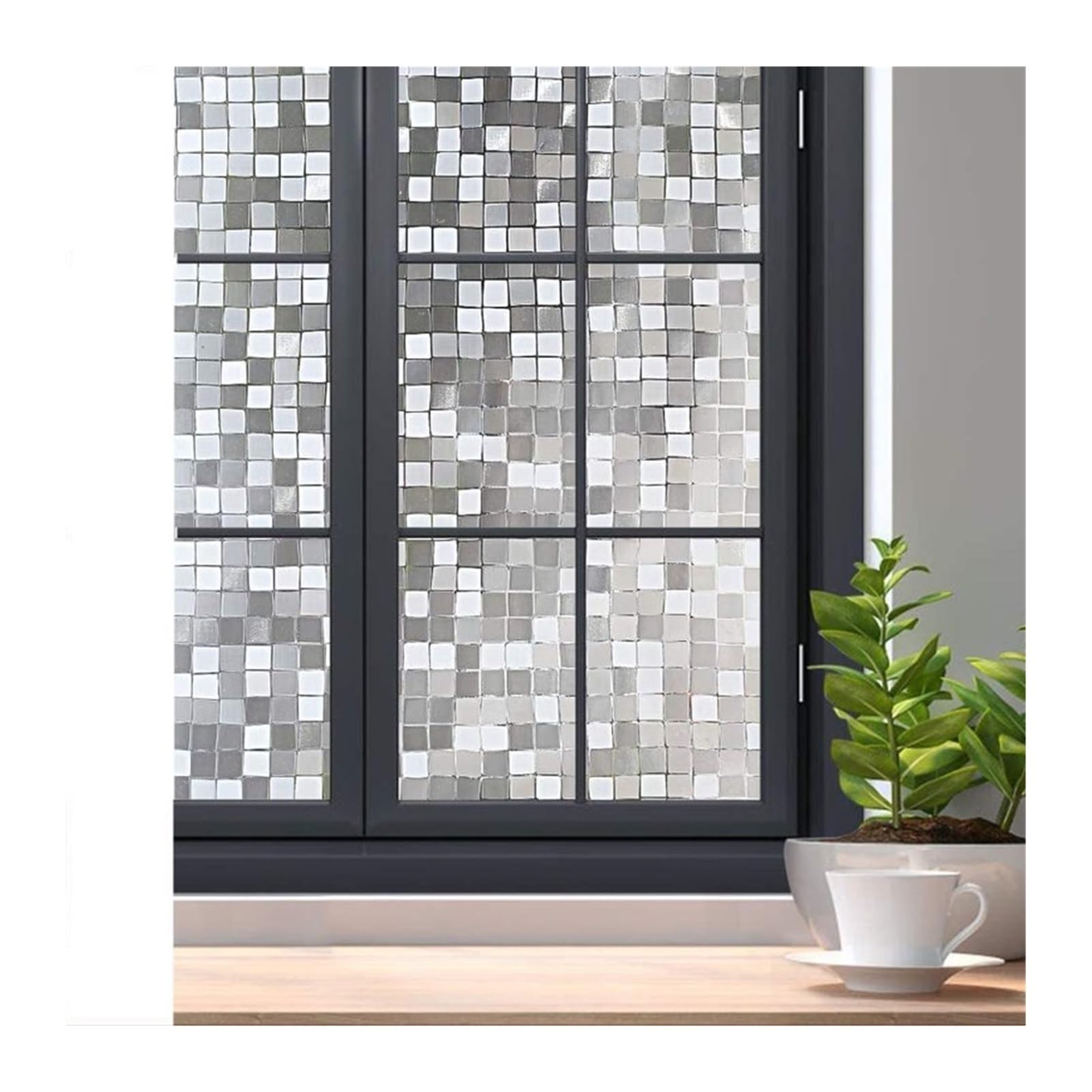 Window Film Window Stickers Glass Sticker Anti Film The PET Electrostatic Patch Self-adhesive Frosted(Big mosaic,45 cm x 300 cm)