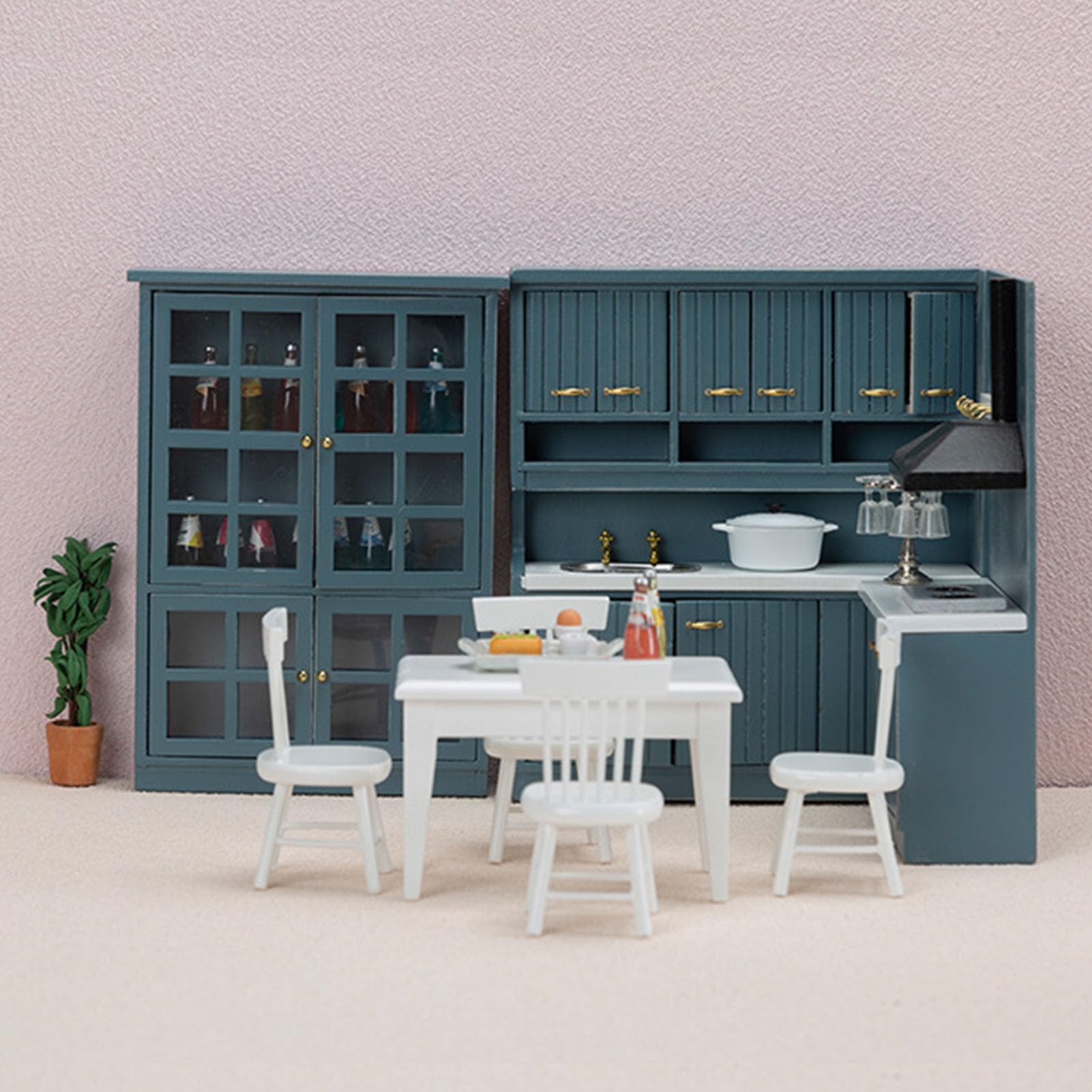 Cosiki Miniature Kitchen Cabinet 1:12 Scale Durable