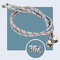 Vista 3 de Aolemi Mangueras de suministro de grifo de 32 pulgadas trenzadas de acero inoxidable largo conector de líneas de suministro de grifo hembra de 1/2