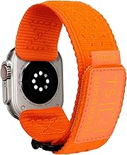 TStrap Compatible with Apple Watch Strap for Men - Orange Nylon iwatch 49mm 46mm 45mm 44mm 42mm Sport Bands - Military Workout Strap for Ultra 1/2 Series 10 9 8 7 6 5 4 3 2 1 SE