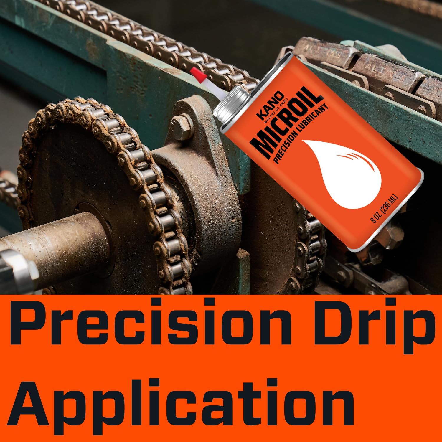 Kroil Microil Precision Lubricant - Low Viscosity Drip Oil - Anti-Rust Lubricant for Clocks, Watches, Micrometers & Small Mechanisms - Home & Industrial Use - Drip Can - 8 oz (MC081)