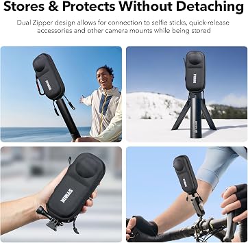 SYMIK Camera Case for Insta360 X5 X4, Silicone Lens Cap, Screen Protectors