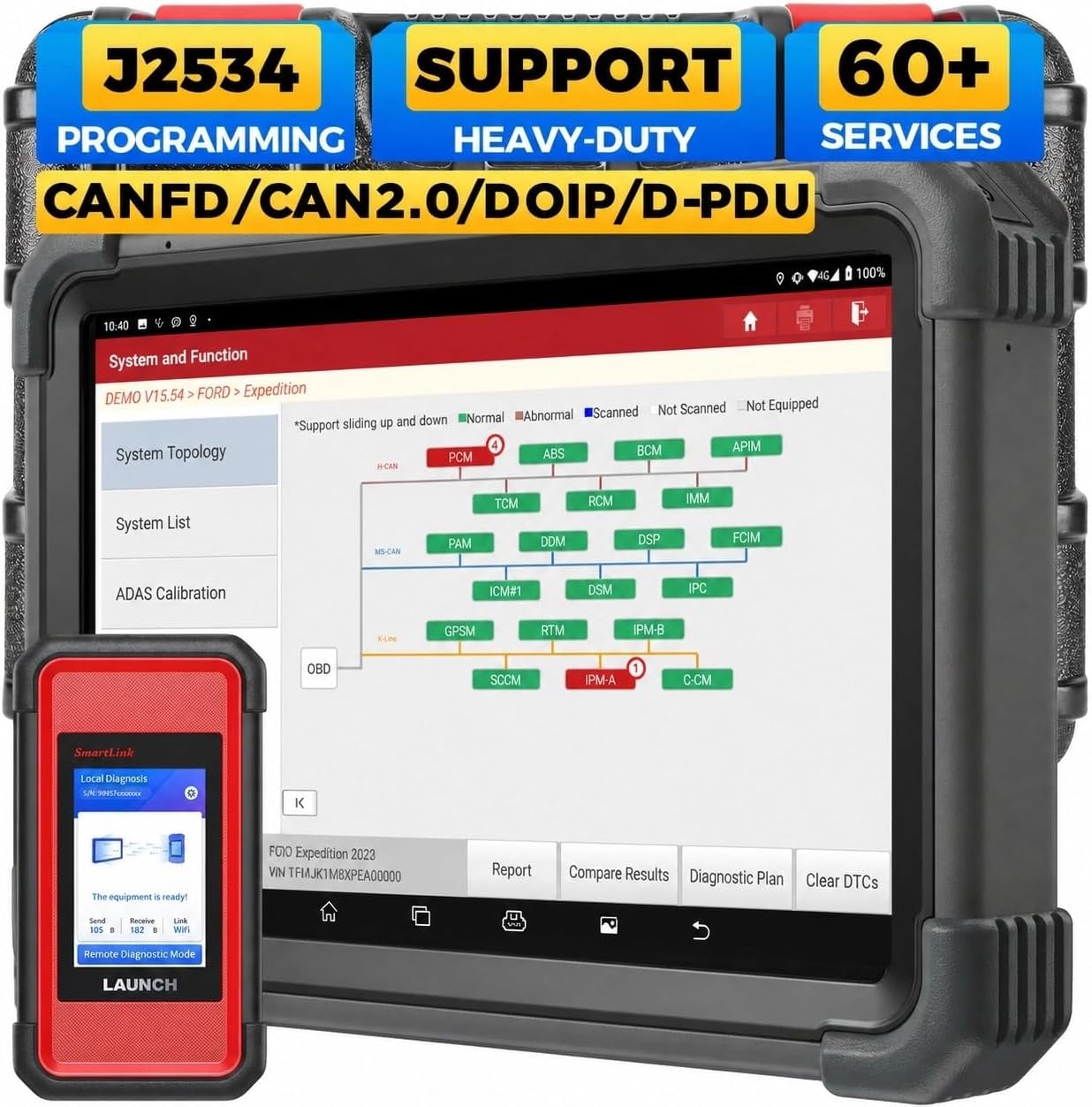Launch X431 PRO3 V+ Elite, 2026 Bidirectional Scan Tool with J2534 Protocol