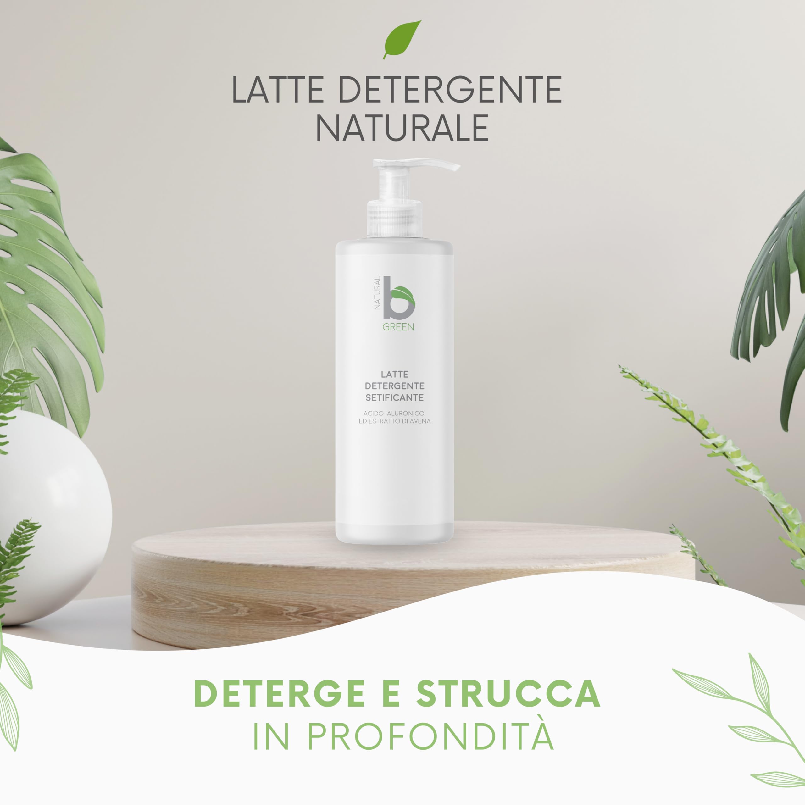 Latte Detergente Struccante Naturale, Deterge e Purifica in Profondità, Ingrediente da Agricoltura Biologica e Made in Italy (500 ml)