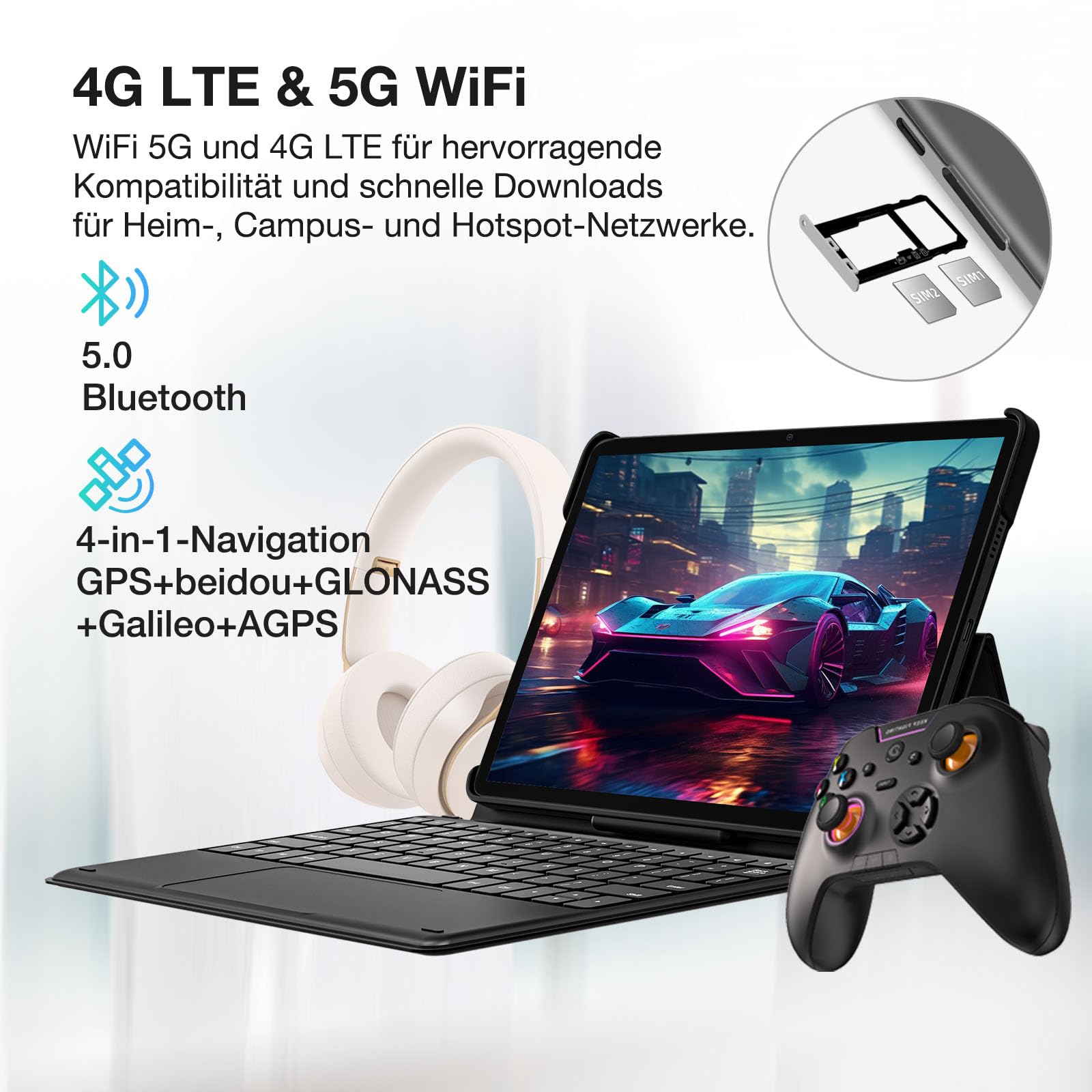 DOOGEE T30E Android 14 Tablet 11 Zoll, Tablet mit Tastatur +Case+