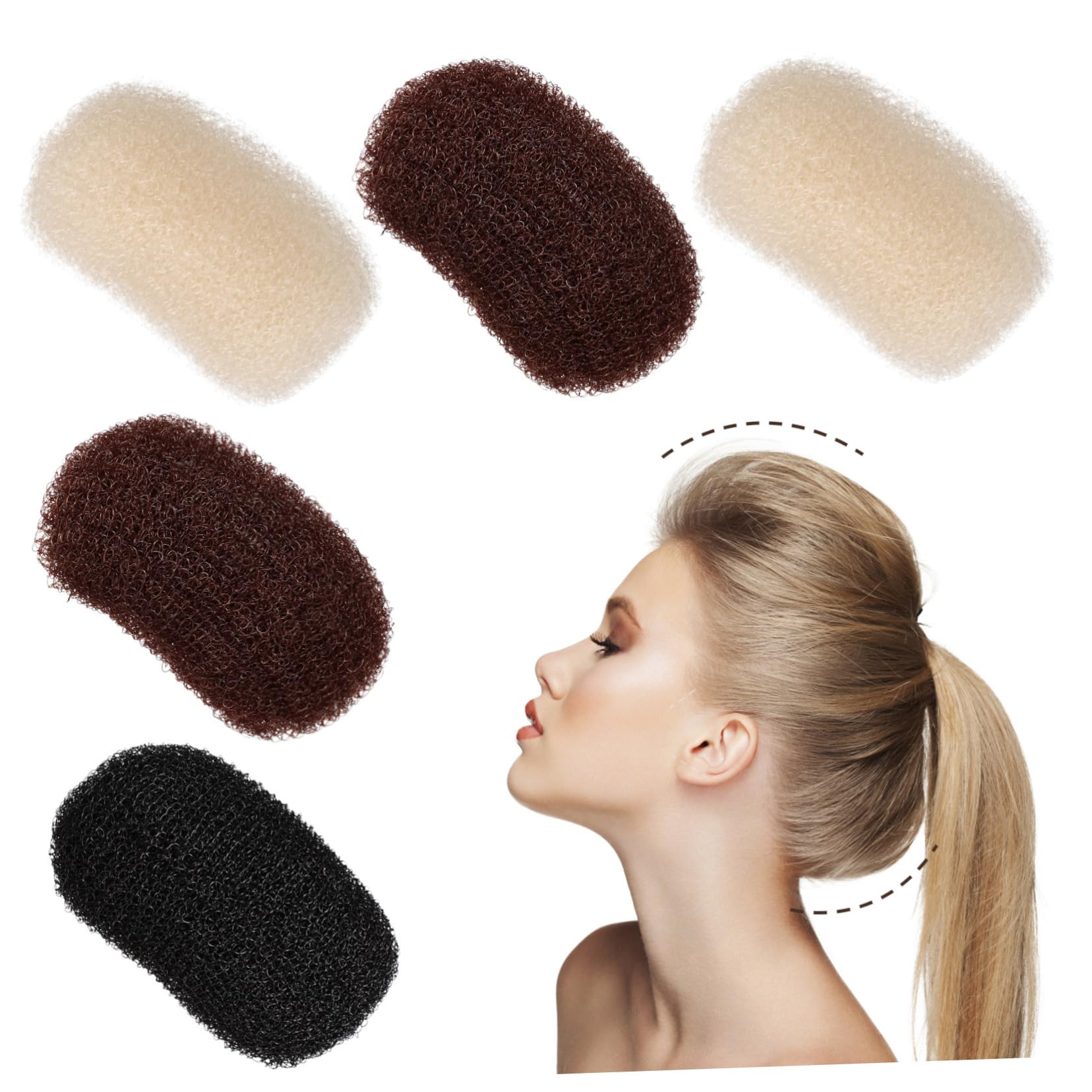 FRCOLOR Haarvolumen-Set – Mit 4 Haarspangen & 2 Haarpads, Für Mehr Volumen & Stylische Frisuren