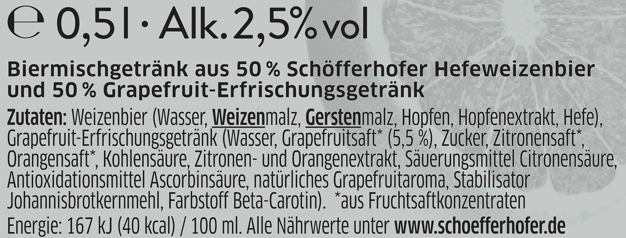 Schöfferhofer Grapefruit, EINWEG 24x0,50 L Dose