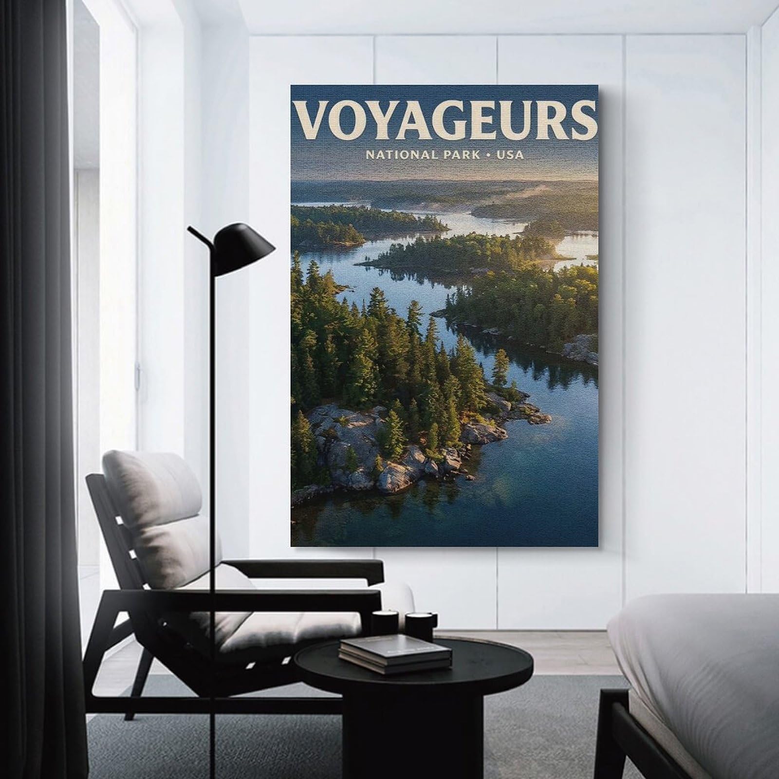 Junmoney Wall Art Print Voyageurs National Park, 08x12inch(20x30cm), for Hallway, Bedroom Or Modern Interiors, Thoughtful Wall Decor for Art Lovers