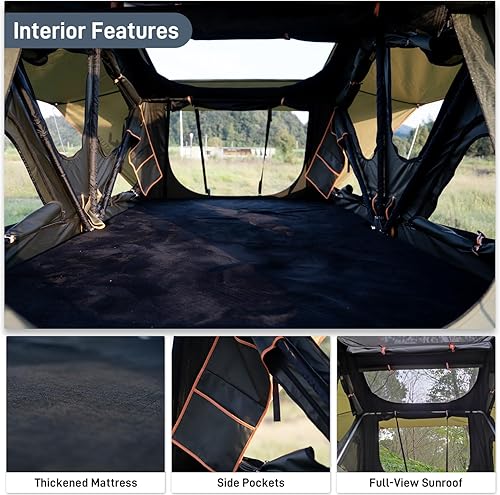 Miniatura 5 de Large Sunroof Car Rooftop Tent Soft Shell Roof Top Tent Car Tent Naturnest SUV Roof Tent for Camping All Seasons with Removable Rainfly & Telescopic