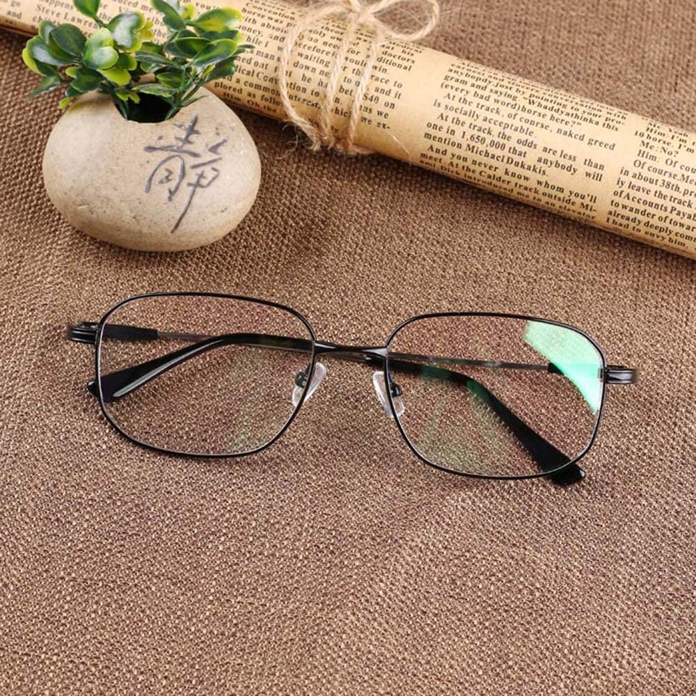 FREAZE 1.5 1.75 Metallrahmen Brille Unisex Groß Rahmen Lesebrille Mode Computer Brille Augenschutz Lesehilfe Brille Anti-Augenbelastung (Color : Black, Size : 2.0X)