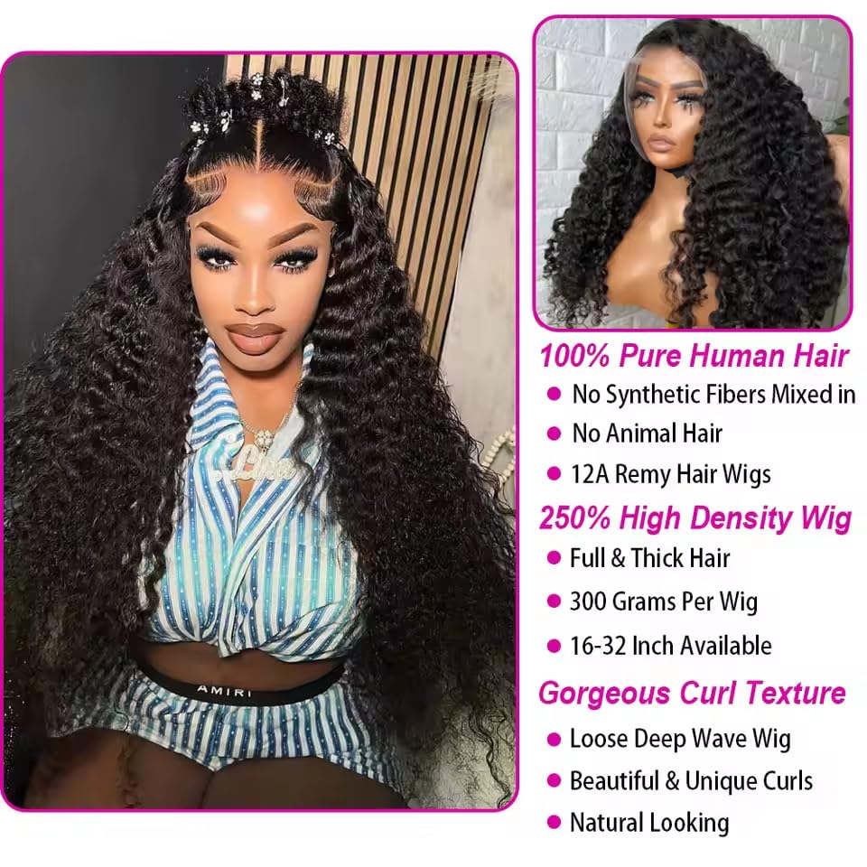 Amazon.com : mianduan 13x6 Full Lace Frontal Wig Burmese  display picture 2