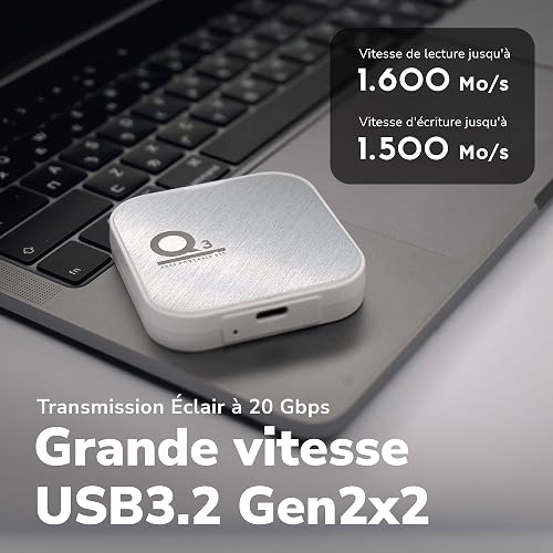 DATO Magnetic External SSD 1TB, External Solid State Drive Portable SSD USB 3.2 Gen 2x2, up to 1600/1500 MB/s, Type-C 4K ProRes HDR Record, Compatible with iPhone 15&16 Pro Max - ARES Q3 Series - 3