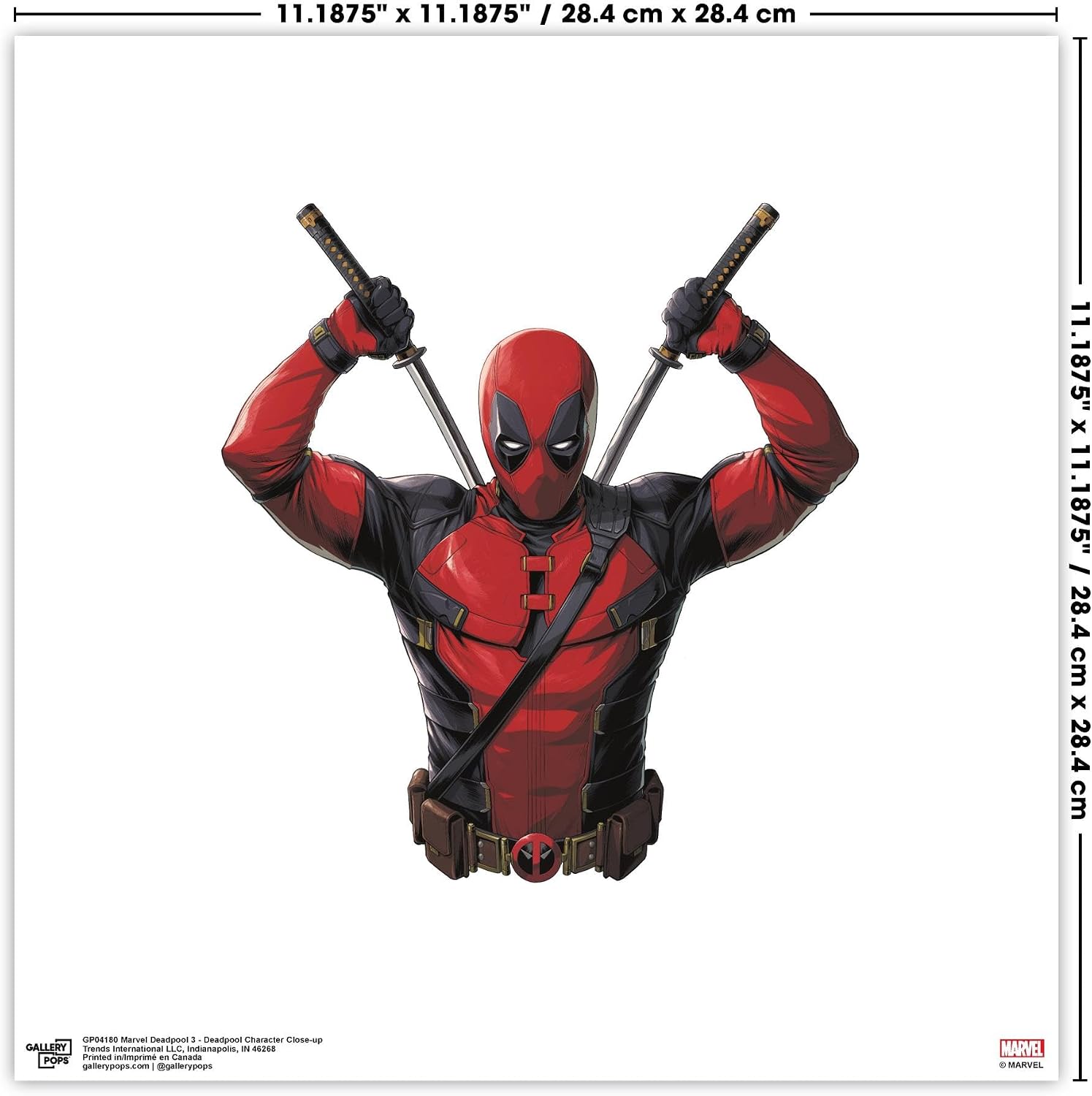 Trends International Gallery Pops Marvel Deadpool & Wolverine - Deadpool Wall Art Bundle (4-Pack) Gallery Pops Wall Art, Black Framed Version