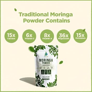 VEDAPURE Organic Moringa Oleifera Leaf Powder, 3.5 Ounce