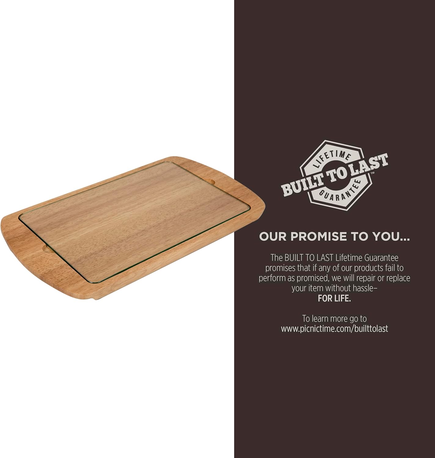 Picnic TIME Star Wars Darth Vader Billboard Glass Top Cheese Board, Charcuterie Serving Tray, Removable Tempered Glass, Parawood Design, (Parawood)