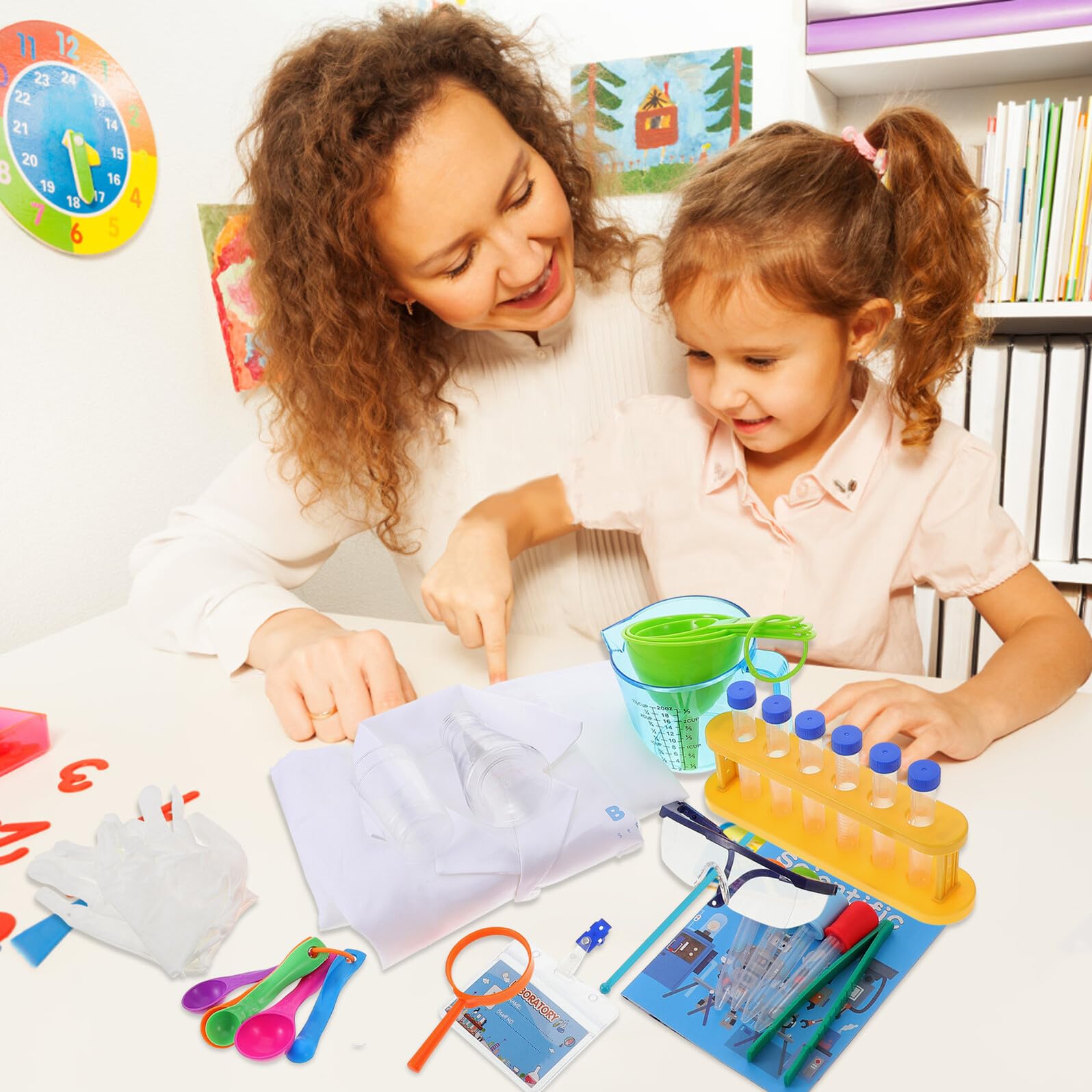 Kit de Experimentos de Laboratorio de Plástico para Niños | Kit de Química, Ciencia para Niños, Juego Didáctico para Manos y Aprendizaje Práctico Color Aleatorio