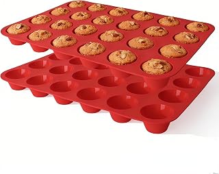 Silicone Mold for Baking, 24 Cup Nonstick Mini Muffin Pans 2Pcs