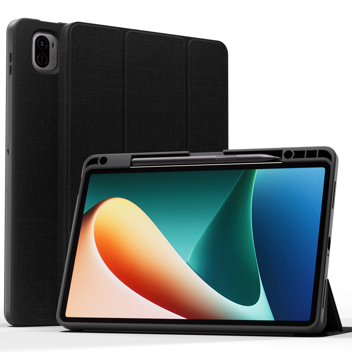 MOCA Case for Xiaomi Pad 5 / Pad 5 11 Pro with Pen Holder Ultra Slim Lightweight Magnetic Stand Cover with Auto Sleep/Wake Fit Xiaomi Mi Pad 5 /Pad 5 Pro 11 (Black)-image-48