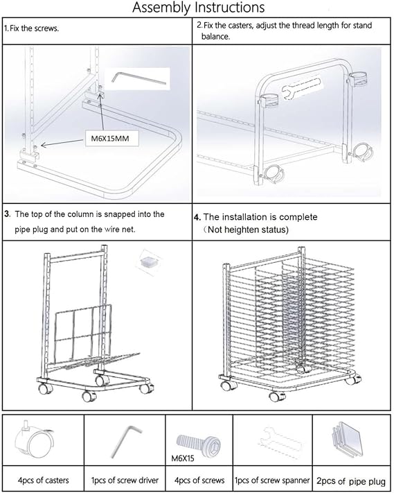 Art Drying Rack with 20 Flexible Shelves, Mobile Paint Drying Rack with Four Wheels, Ideal for Schools, Classrooms and Art Studios, 17.3 X 16.5 X 28.3 inches, White+Black