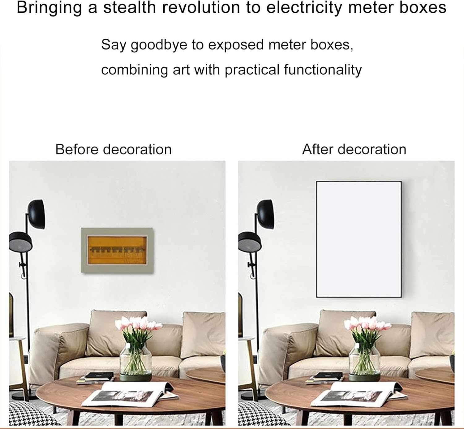 Decorative Fuse Box Cover - Circuit Breaker Panel Cover, Easy to Install with Painterly Design for Home Office or Living Room