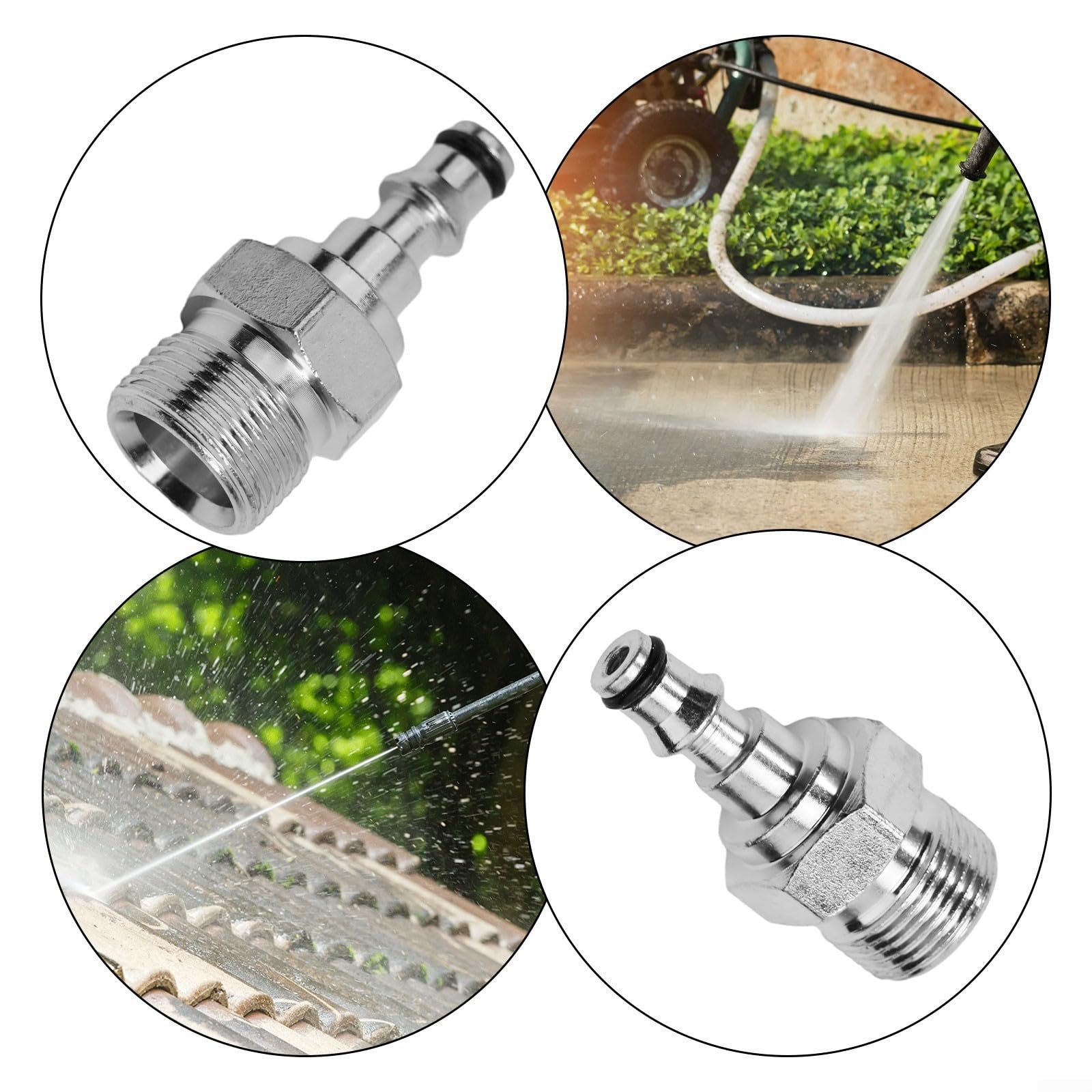 Adattatore per tubo idropulitrice a sgancio rapido per Lavor M14 M22 - connettore acqua in lega di ricambio - argento 14 x 12 x 9 mm/22 x 12 x 9 mm (per naso M14/piatto - M22) (adattatore M22)