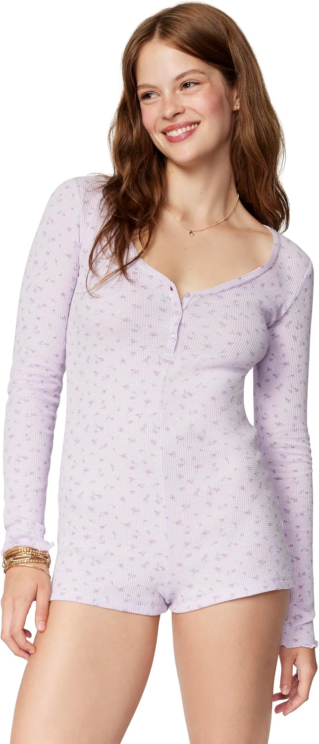florence by mills Women's Fluffy Snuggle Micro Thermal Romper