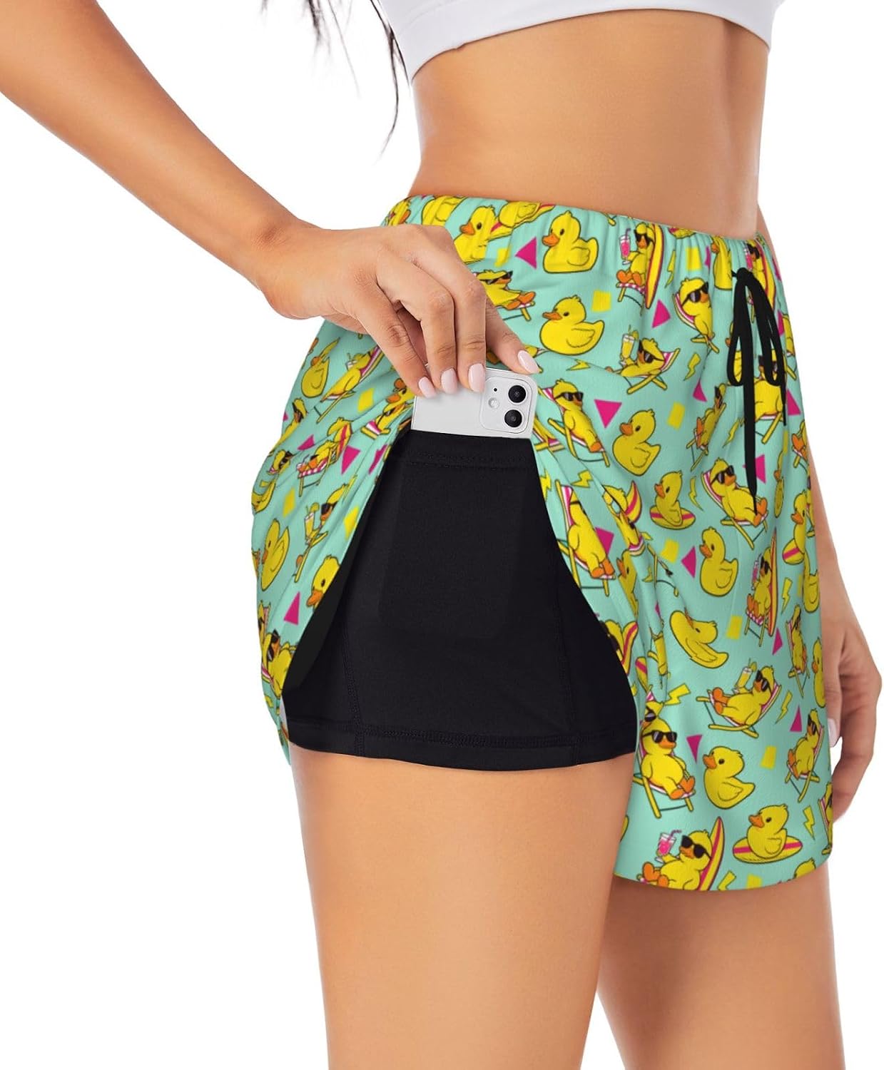 Women's Running Shorts with Pockets Yoga Shorts Athletic Workout Sports Pants for Gym Biker