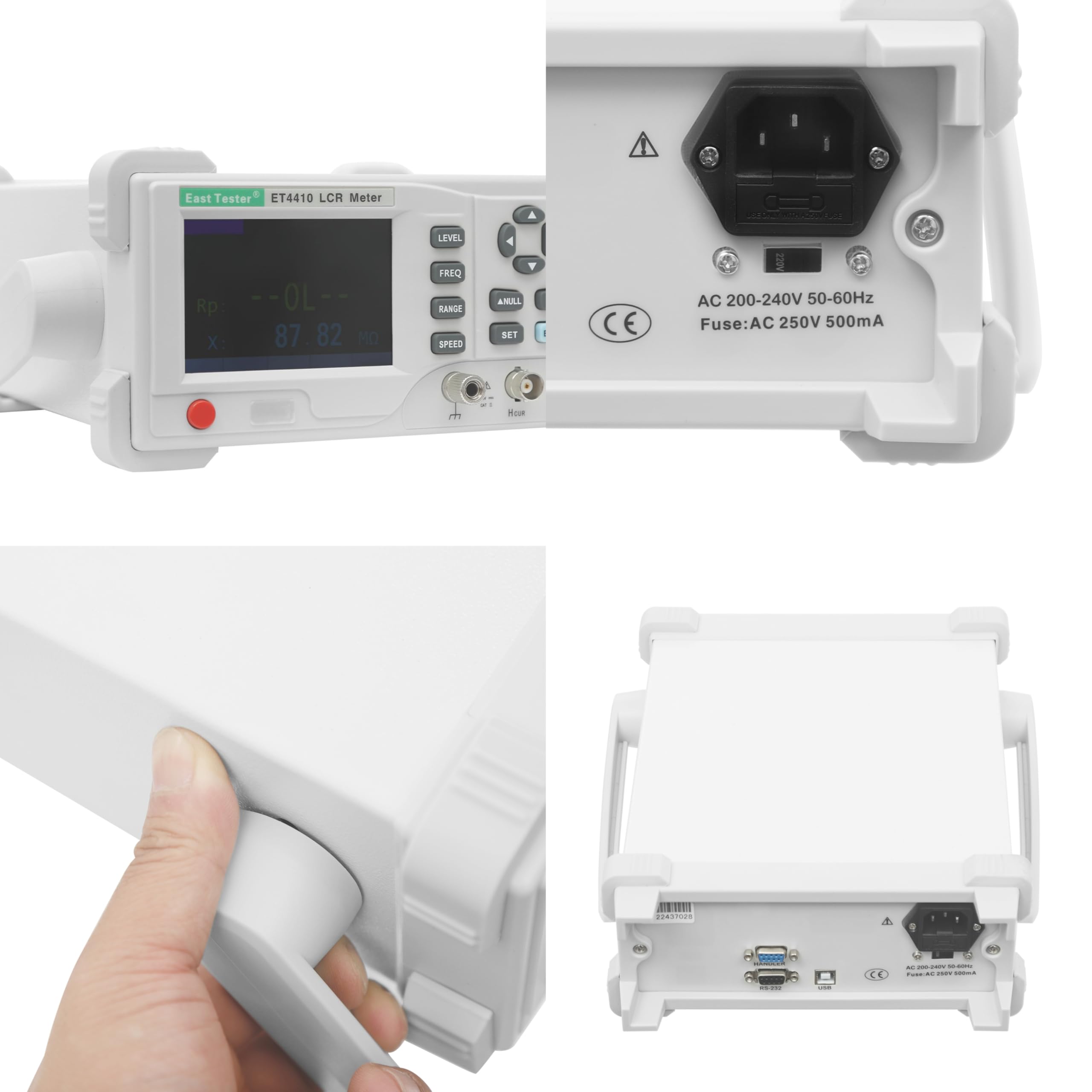 0,1% Genauigkeit Hochpräzises LCR-Messgerät Tisch mit 2 Prüfklemmen und LCD-Display, Multifunktionale Digitalmessgerät für Elektronische Bauteile (Induktivität, Kapazität, Widerstand)