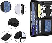 Vista 6 de Portafolio Junior Padfolio con bloc de escritura de 5 x 8, carpeta organizadora de negocios A5, estuche de combinación multifunción para Negro