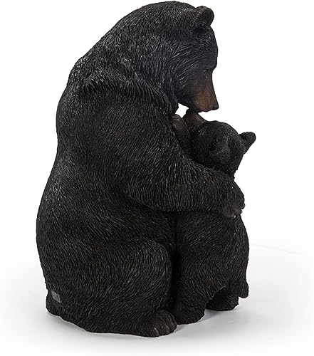 Miniatura 6 de Hi-Line Gift Ltd. Abrazar madre y bebé oso jardín estatua - negro