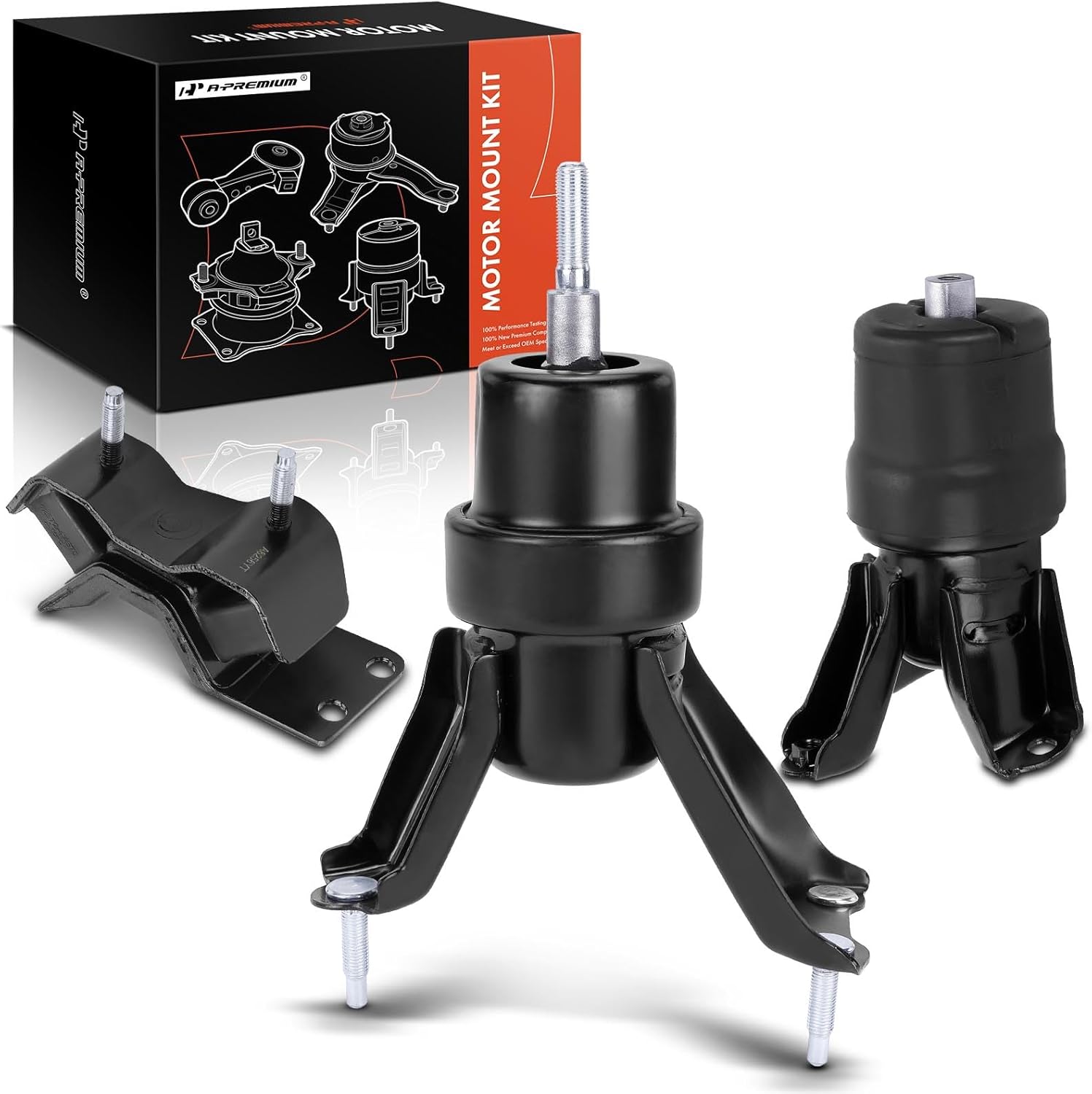 A-Premium Engine Motor Mount and Transmission Mount Kit Compatible with Toyota Camry 1997-2001, Solara 1999-2001, 2.2L, Automatic Transmission, 3-PC Set, Replace# 1236103060, 1237203040