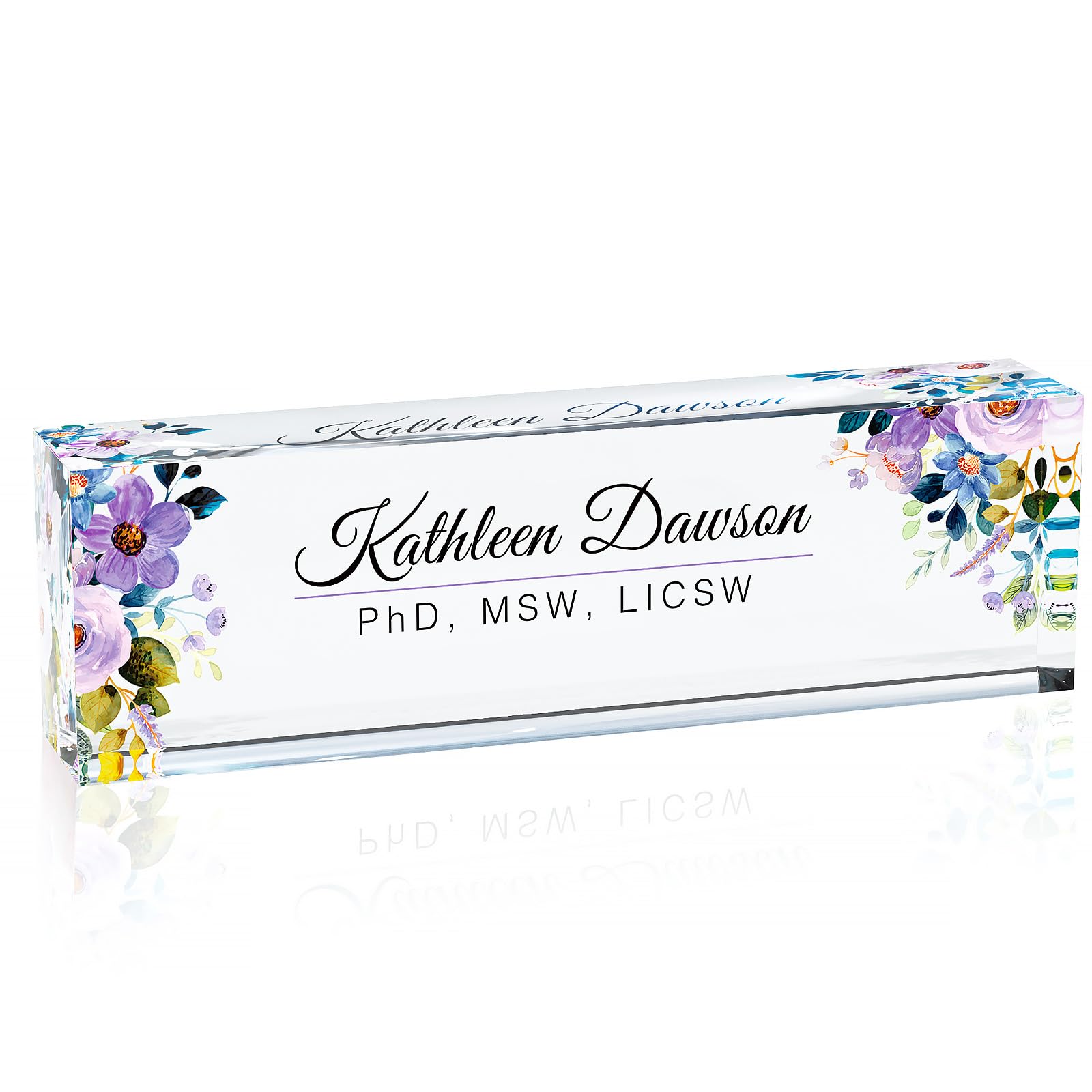 Desk Name Plate Personalised - Custom Office Gifts, Desk Ornamental Accessories，Promotion Gift for Colleagues, Employees, Daughters, Bosses and Teachers（Rose）