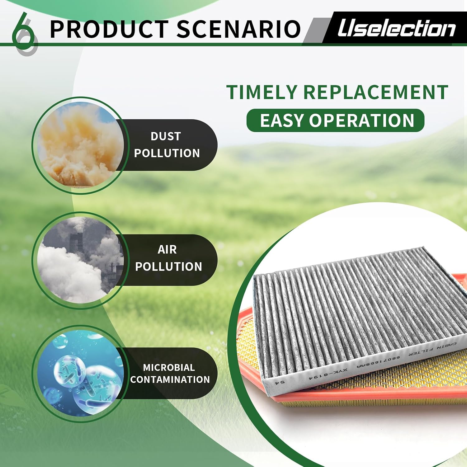 Cabin Engine Air Filter W/Activated Carbon Kit for Chrysler 300 & Dodge Challenger, Charger, 3.6L 5.7L 6.2L 6.4L (2011-2023).Replace 04861746AB 68071668AA