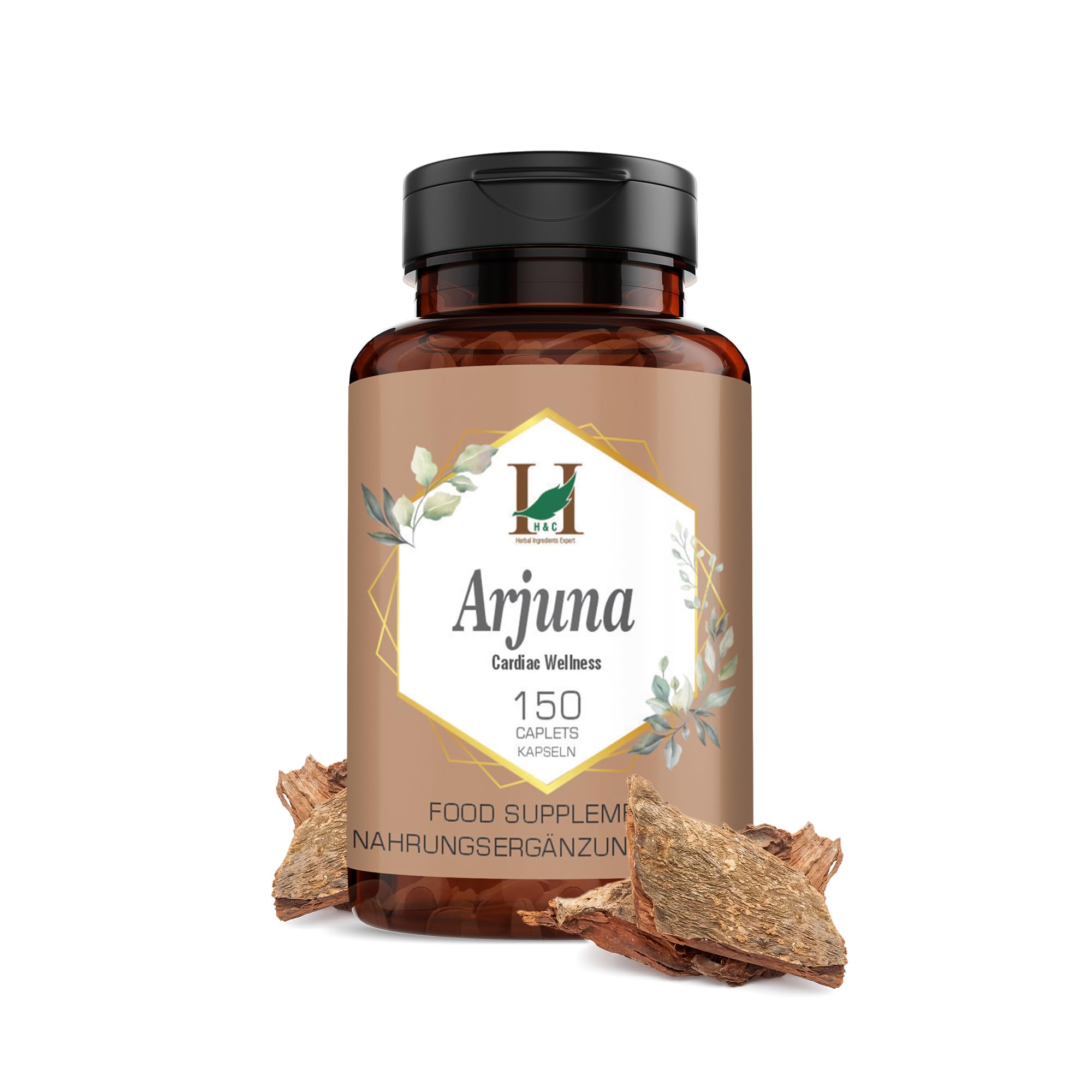 H&C Arjuna Tabletten (Terminalia arjuna) – 750 mg, 150 Stück | für gesundes Herz (750 mg)