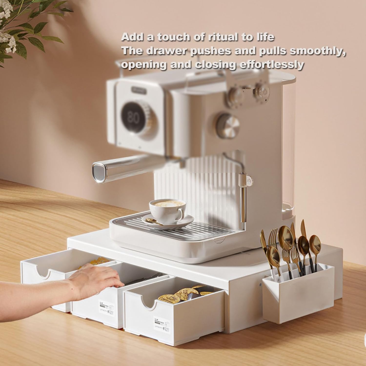 Coffee pod storage, Coffee Pod Storage, Three Drawers Design Coffee Pod Organizer, Coffee Capsule Organize Drawer,Coffee Maker Holder Organizer,White(White)