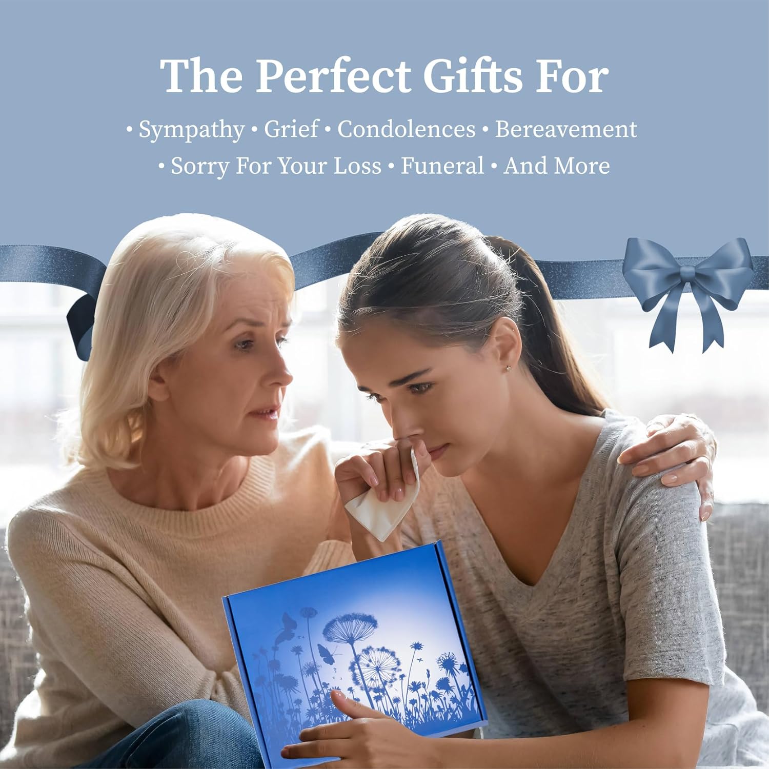 Sympathy Gift Baskets - Condolences Gift Basket for Loss, Bereavement Grief Gift Ideas for Women, Sorry for Your Loss of Loved One Mom Dad Husband Pet, Thinking of You Box, Grieving Self Care Package - Image 7