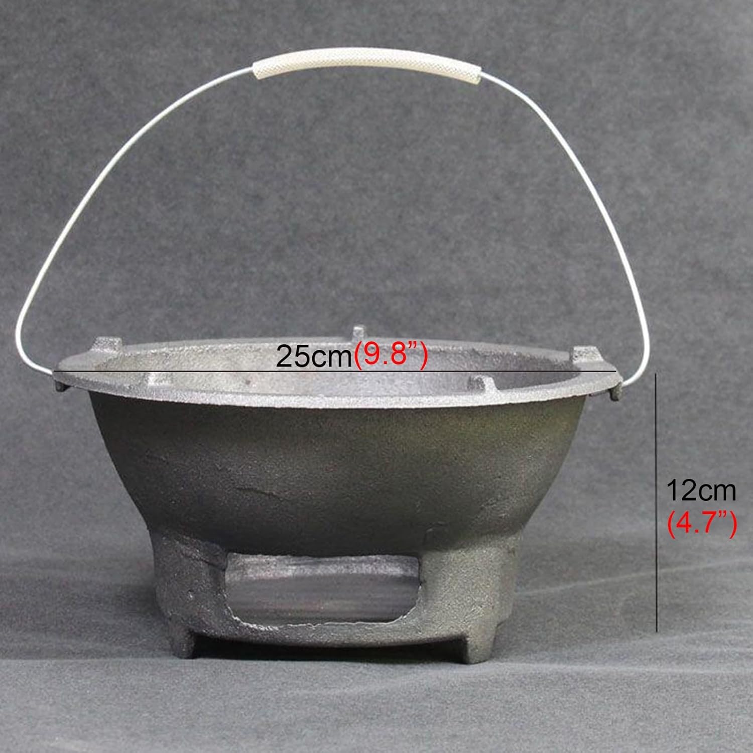Portable Barbecue Grill Portable Stove Cast Iron Heater for Outdoor Cooking and Camping Multi-Functional Charcoal Grill for Picnics and Gatherings(25x12cm/9.8x4.7”)