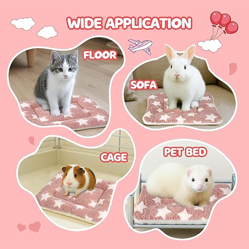 Miniatura 6 de Paquete de 2 camas de conejo, ropa de cama de 10 x 13 pulgadas, lavable y mejorado de grosor (rosa, M)