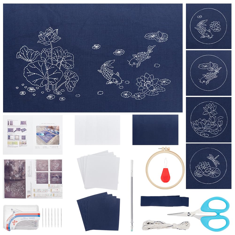 Amazon.com: FREEBLOSS 5 Set DIY Sashiko Kit Sashiko Tea Mat and