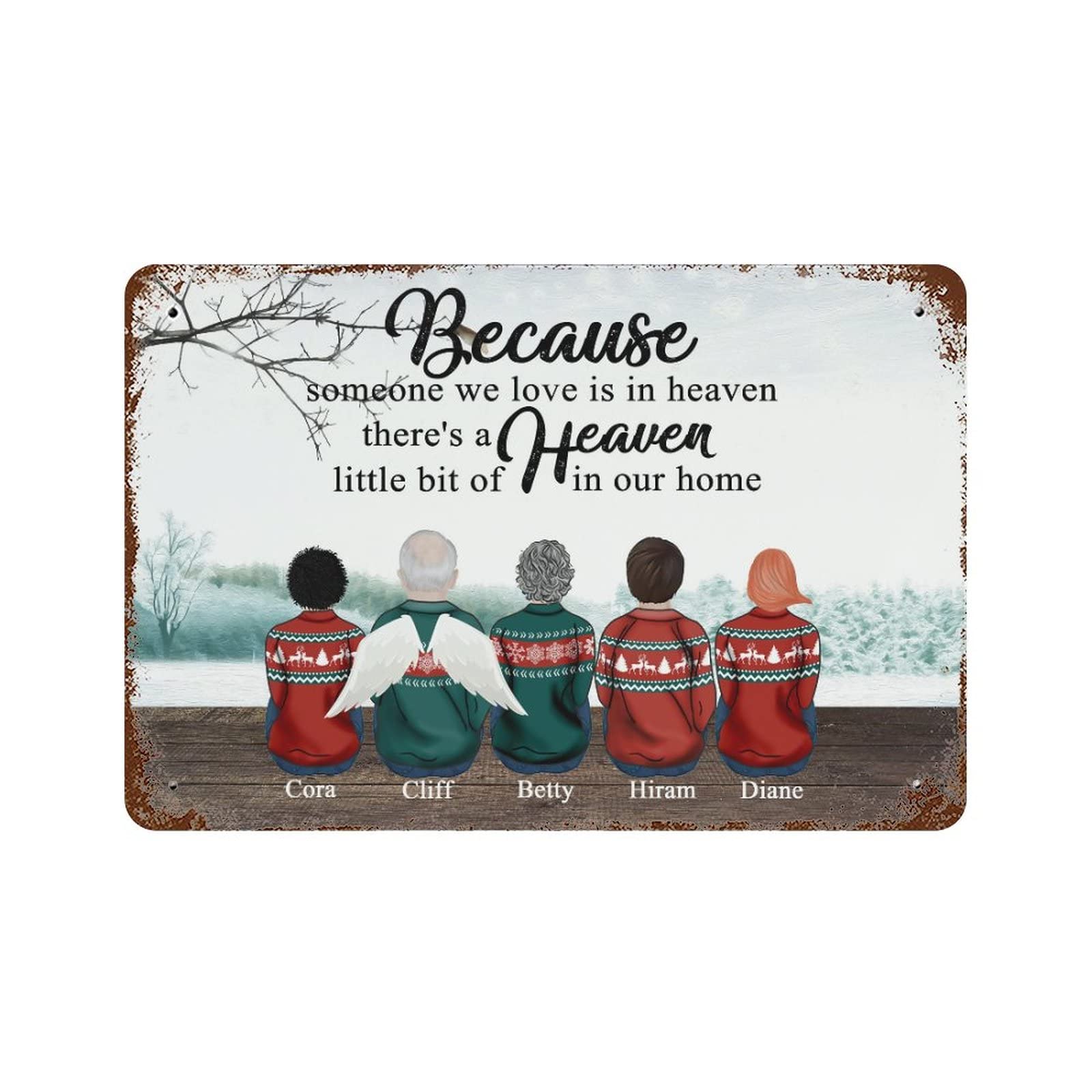 Panneau en aluminium personnalisé vintage de Noël 30,5 x 45,7 cm