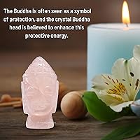 Vista 12 de Amazing Gemstone Black Obsidian Crystal Buddha Head Statue for Zen - Buddah Decor Statue Figurine for Meditation - Adornos Decoraciones Para Salas