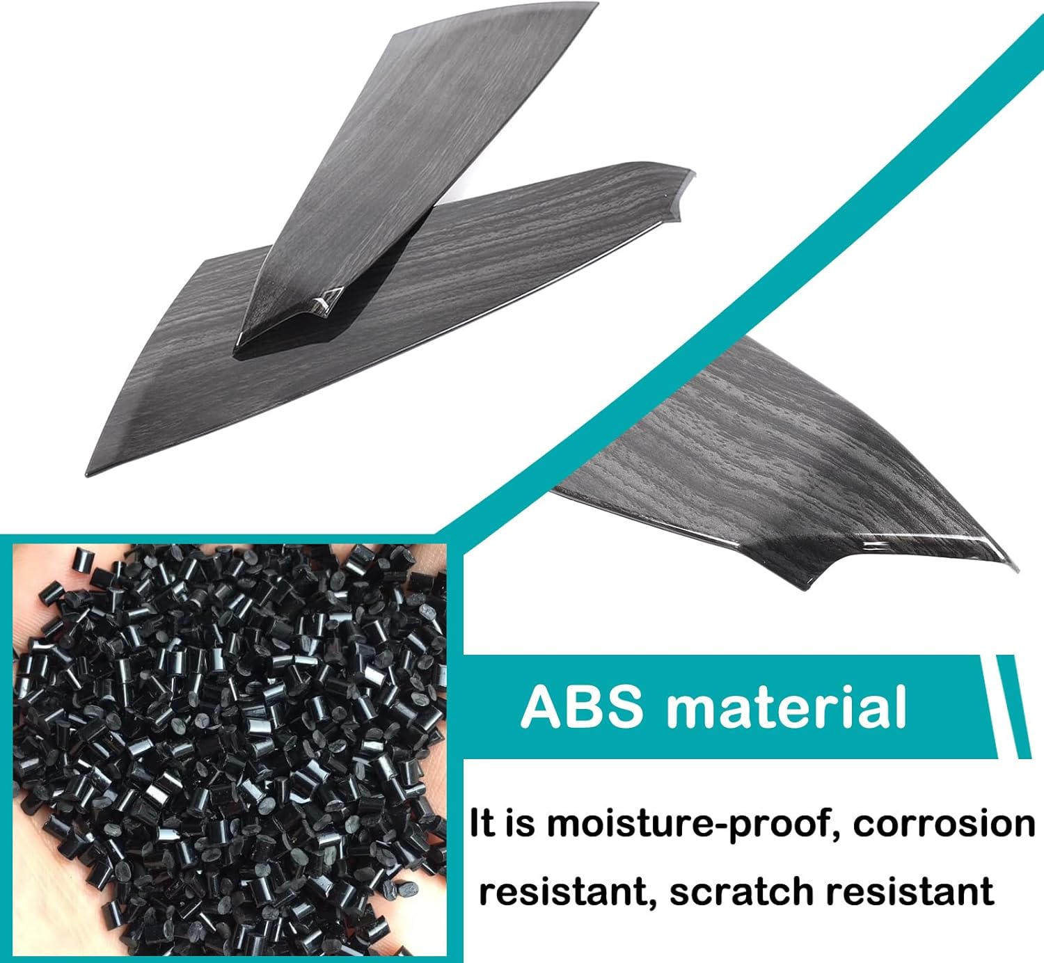 ABS Car Center Console Gear Shift Side Decorative Strip Sticker Compatible with BMW X3 2025 2026 Gear Box Side Cover Panel Frame Trim (Black Wood Grain)