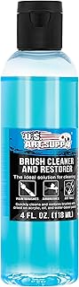 U.S. Art Supply Brush Cleaner and Restorer, 4 Ounce Bottle - Quickly Cleans Paint Brushes, Airbrushes, Art Tools - Cleaning Solution to Remove Dried On Acrylic, Oil and Water-Based Paint Colors