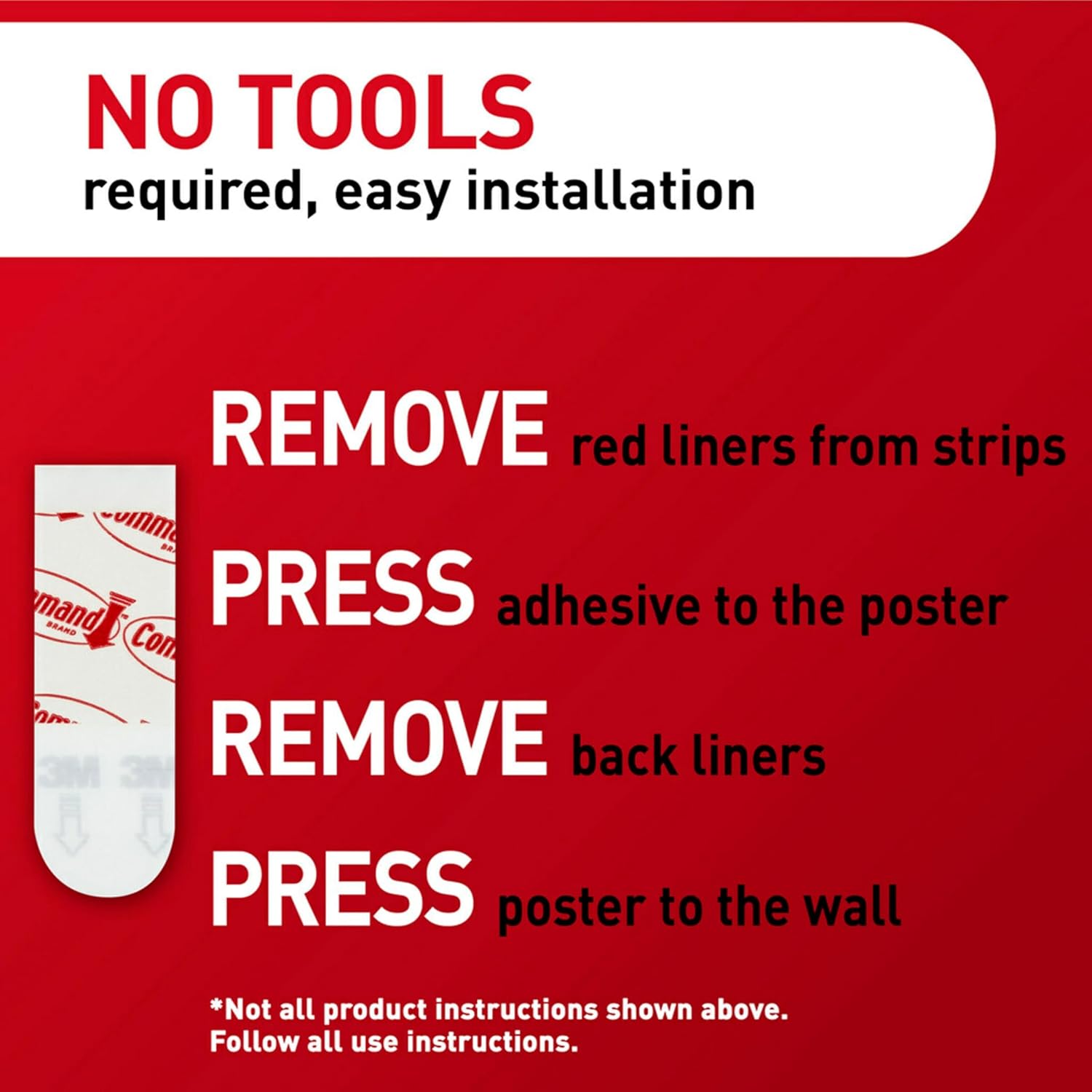 Command Small Poster Strips, 128 White Adhesive Strips (2 Packs of 64), Damage-Free Hanging for Posters, Kids’ Artwork, Banners & Signs, No Tools, Removes Cleanly