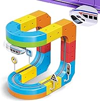 Vista 7 de klick Rail - Juego de tren eléctrico 3D mágico y flexible para niños de 3, 4, 5, 6, 7, 8 años, 48 piezas de bloques de pista de autos de carreras