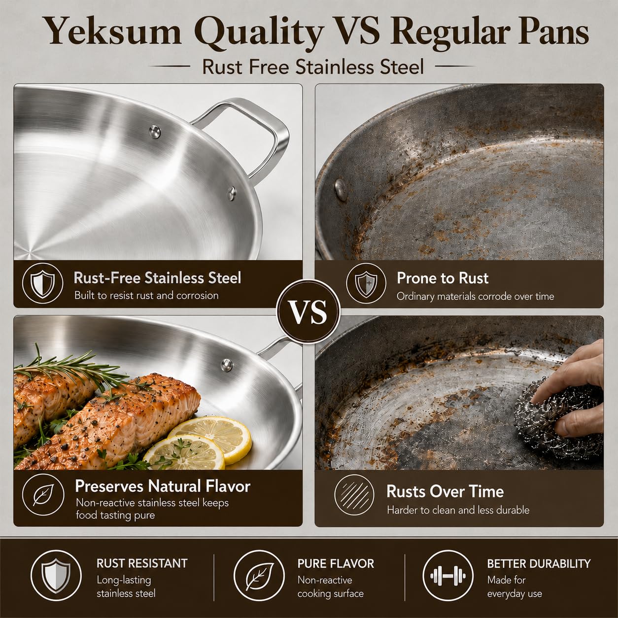 DELARLO 16" Stainless Steel Paella Pan -7