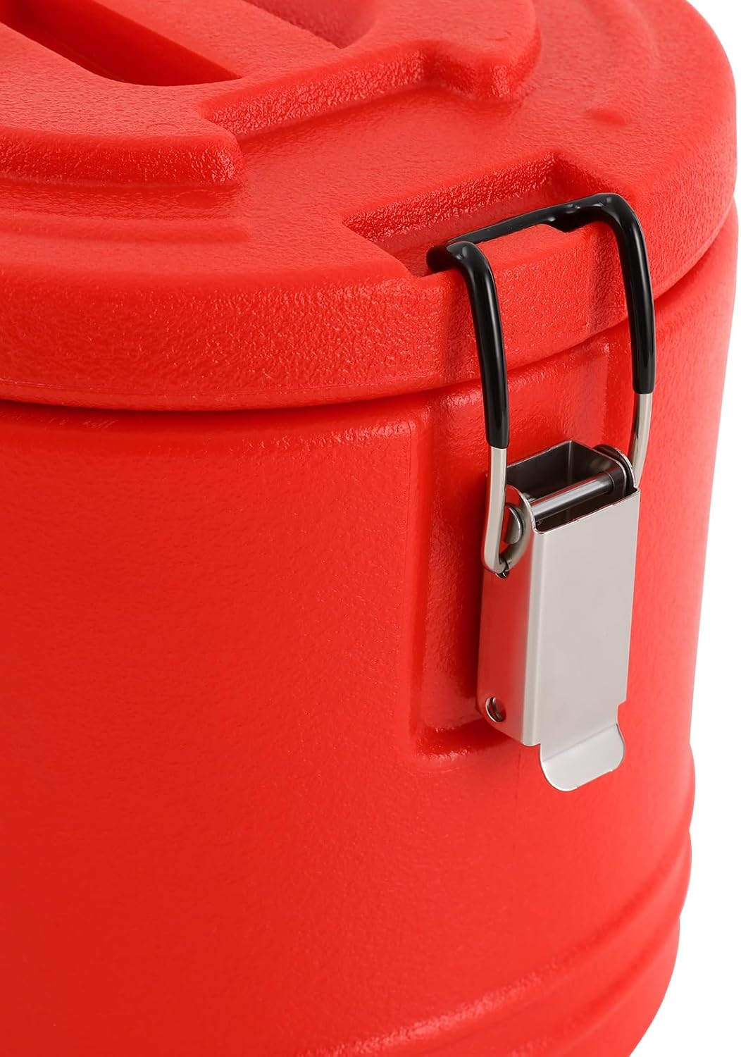 5L Portable Commercial Food Warmer, Hot or Cooler Insulated Food Container, Stainless Steel Insulated Soup Carrier, Food Warmer for Restaurant Canteen Home Party Lunch (Red)