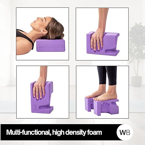Miniatura 4 de WRISTBuddy Bloques de yoga (izquierdo + derecho) - Bloques de EVA ergonómicos en forma de mano para alivio de muñeca y mejor agarre Soporte Lavanda