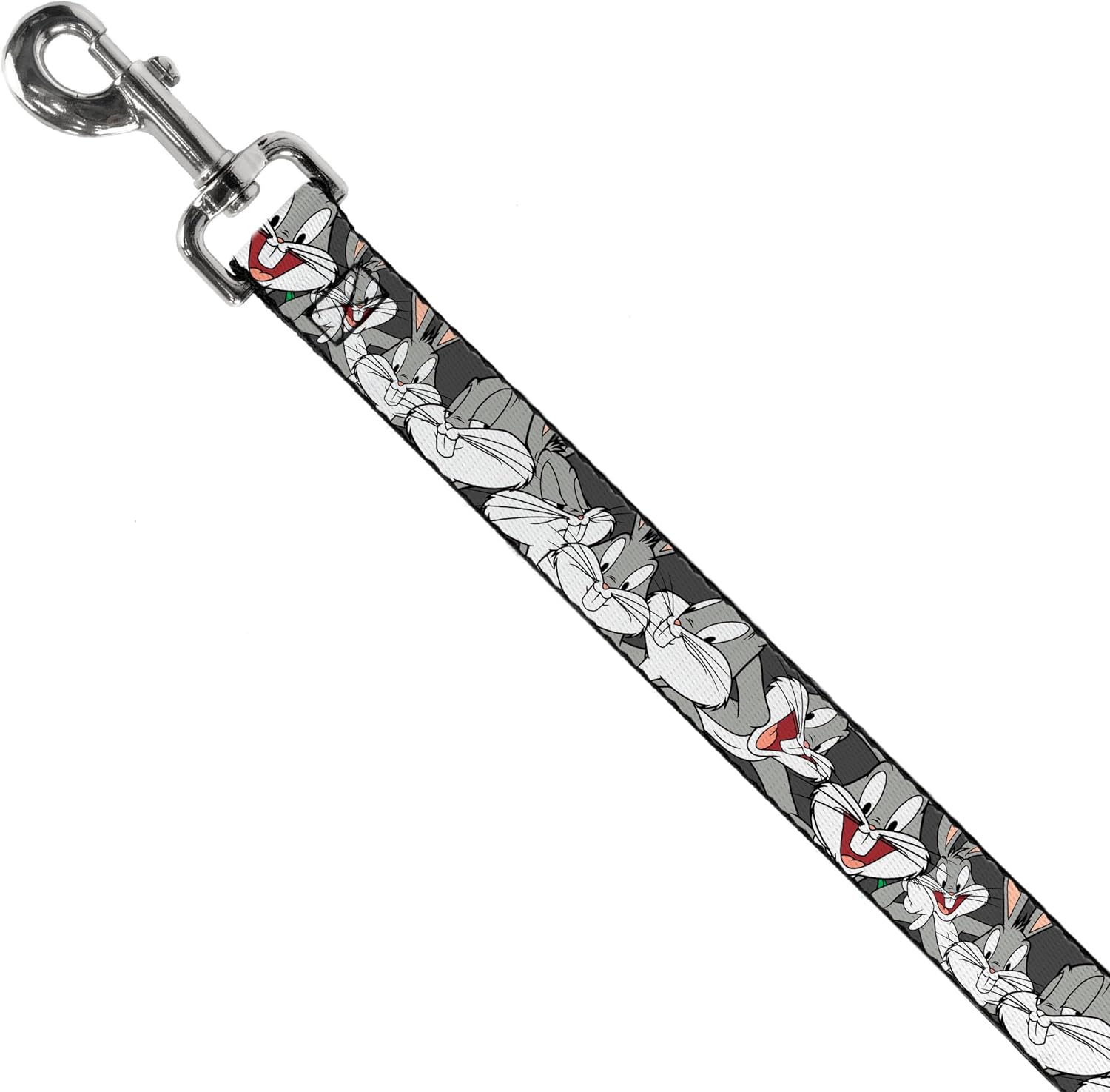 Dog Leash Bugs Bunny Close Up Poses Charcoal 6 Feet Long 1.0 Inch Wide